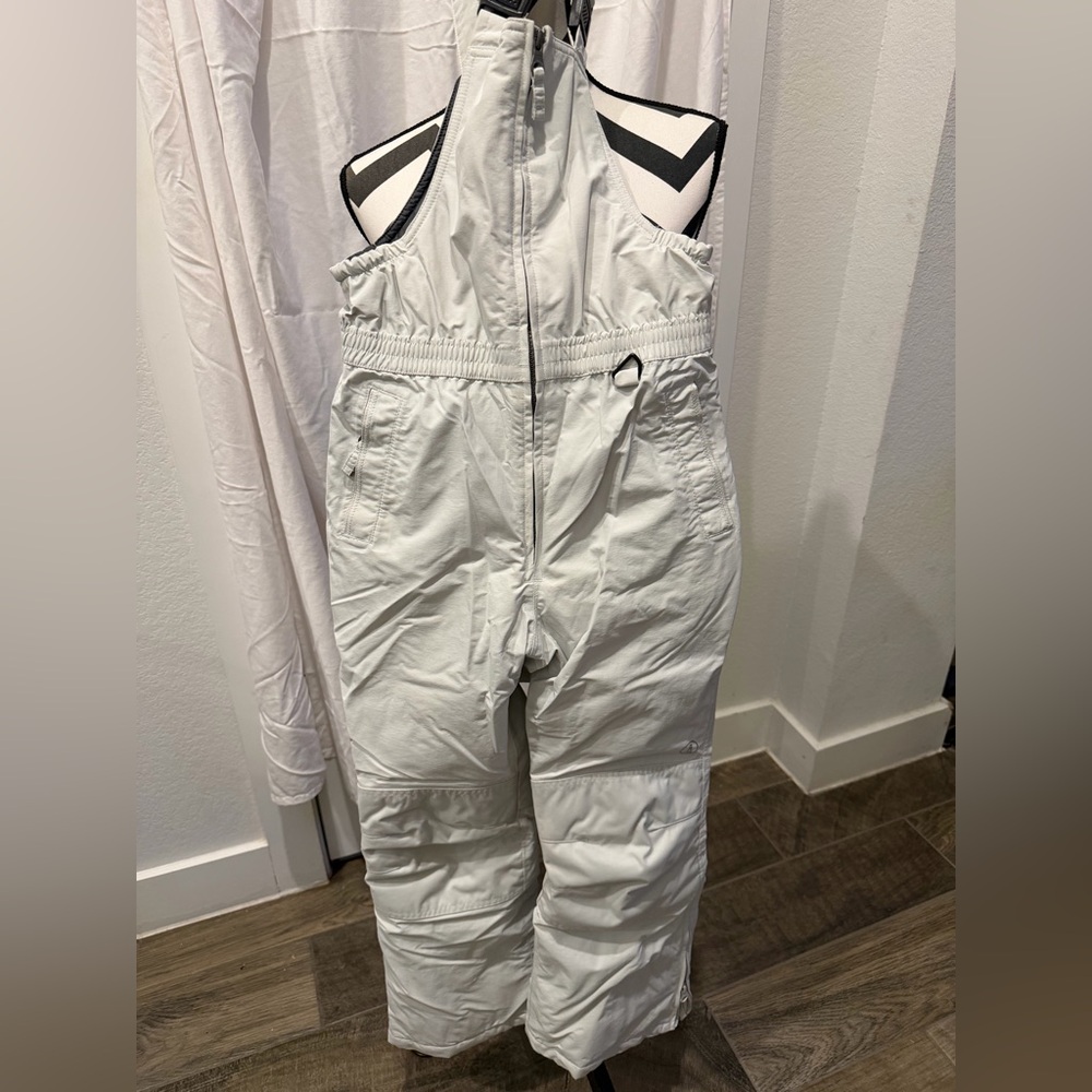 Lands End Beige Snow Bib Overalls - grow along squall